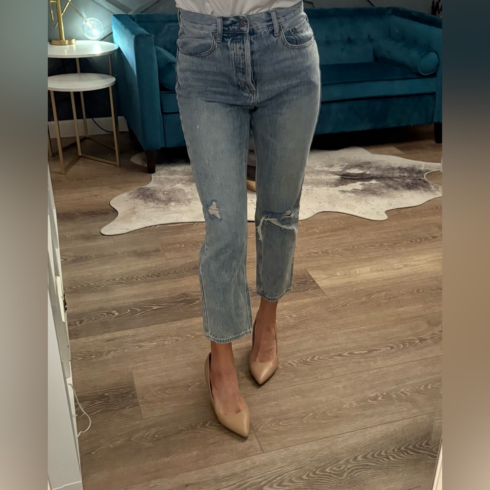 Women's Distressed Blue Jeans